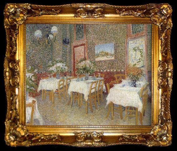 framed  Vincent Van Gogh Interieur of a restaurant, ta009-2